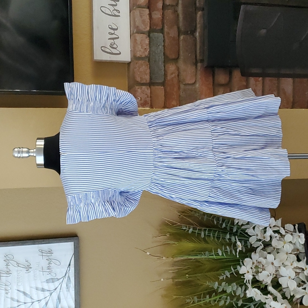 🆕️ English Factory Blue & White Striped Mini Dress SIZE: XS - Picture 10 of 16
